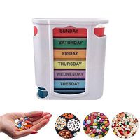 i7kbgshj Weekly Pill Organizer Planner 7 Day Weekly Medicine Tablet Reminder Holder Rainbow 4 Times a Day Travel Pill Storage Case Box Dispenser Stackable Moisture-Proof Daily Vitamin Case