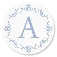 Personalized Ornate Initial Envelope Seals - Set of 144 Self-Adhesive, Flat-Sheet, 1-1/2" Sticker Seals, By Colorful Images
