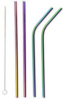 HG HGROPE 4 Pcs Stainless Steel Drinking, FDA Approved Straws Reusable,8, Multi-Color