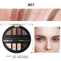 Elevin(TM)🌹🌹 Eyebrow Powder Set 7 Pcs Eyebrow Powder Set Eyebrow Card Eyeliner Brush Thrush (A)