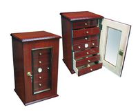 Prestige Import Group 150 Ct. Gloss Cherry Humidor w/ 7 Drawers, Door & Lock