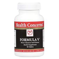 Health Concerns - Formula V - Chinese Herbal Supplement - Promotes Circulation and Reduces Inflammation - with Horse Chestnut Seed Extract - 90 Count