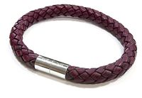 Suki PRO Braided Leather Magnet Therapy Bracelet -8mm (5/16") Wine