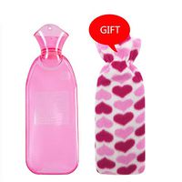 500ML 1000ML 2Sizes Available Long Style PVC Hot Water Bottle Hot Water Bag for Pain Cold with Cover Large Size (Color : Dark Pink, Size : 1000ML)
