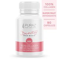 Puraz Collagen Peptides Supplements - Infused with Antioxidants from New Zealand Super Fruits - Experience Younger Looking Skin and Hair & Nail Growth - Multi Collagen Pills for Women - 90 Capsules