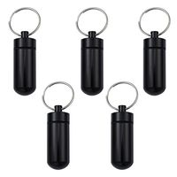 ROSENICE Waterproof Pill Case Pill Box Pill Holder Bottle Container 5pcs (Black)