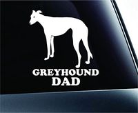 #2 Greyhound Dad Dog Symbol Decal Paw Print Dog Puppy Pet Family Breed Love Car Truck Sticker Window (White), Decal Sticker Vinyl Car Home Truck Window Laptop