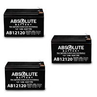 3 Pack AB12120 12V 12AH F2 WKA12-12F2 Genuine 12 Volt 12 amp Hour Battery