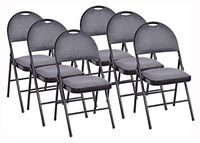 Folding Chair & Stool, Set of 6 Folding Fabric Upholstered Metal Chairs