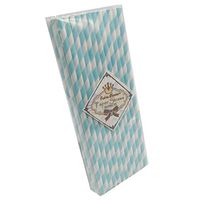 TrendBox 1 Box(50pcs) Reine Femme(TM) Strip Paper Straws for Drinking Birthday Wedding Baby Shower Party Celebration - Baby Blue