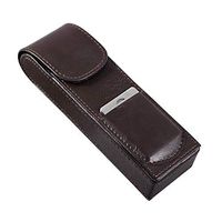 Lxc Smoking Set/Leather with Stainless Steel Cigar Cutter Cigar Tube Travel Portable Cigarette Box Can Hold 2 Cigars Thick Leather Case Creative Men's Gift Box Mute