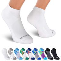 NEWZILL Low Cut Compression Socks - Unisex Running Socks With Embedded Frequency Technology For Heel, Ankle & Arch Support (Medium, White)