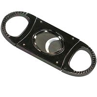 Prestige Import Group Large 64 Ring Gauge Ridged Edge Finger Grips Guillotine Cigar Cutter - Color: Gun Metal Gray