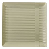 Exquisite Disposable-Ivory-Plastic-Plates-Square Linear (40 Pack) Wedding Dinner Fancy Tableware Dishes (7.5 Inch, Cream) Single Size Set