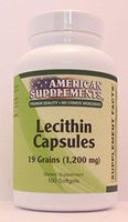 Lecithin 19 Grain American Supplements 100 Softgel