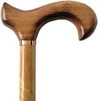 Crook Handle Walking Stick, Natural Beech, Durable Cane for Balance, Mobility Aid, Smooth Dense Wood with a Gloss Varnish Finish