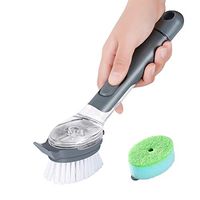 NewCole Soap Dispensing Dish Brush [2020 Newest] Kitchen Scrub Brush for Dish Pot Pan Sink cleaning, Dish Brush with Soap Dispenser, Pot Scrubber