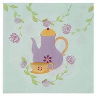 Cocktail Napkins - 150-Pack Luncheon Napkins, Disposable Paper Napkins Kids Birthday Party Supplies, 2-Ply, Garden Tea Party Design, Unfolded 13 x 13 Inches, Folded 6.5 x 6.5 Inches