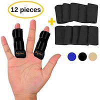 BodyMoves Finger Splint Plus Sleeve (12 pc Set, Midnight Black)