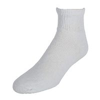 CTM Men's Loose Fit Diabetic Ankle Socks (3 Pair Pack), White