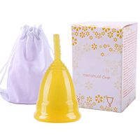LWWOZL Menstrual Cup | Reusable Menstrual Cups of Silicone Soft Cup Women's Hygiene Cup Multi Size Optional (Color : Yellow, Size : S)