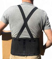 Alpha Medical Industrial Back Support, Lower Back Brace with Attached Suspenders for Lifting, Stabilizing Lumbar Support (Large)