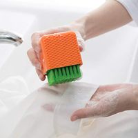 Clothes Brush Dual-Use Scrub and Silicone Convex Soft Mini Handheld Household Laundry Washing Cleaning Brush for Sports Underwear Bra Athletic Shoes Sneaker Jackets Coats Multipurpose Cleaning Tool