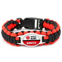 The Electric Mammoth Diabetes Diabetic Type 1 2 Awareness Ribbon Paracord Bracelets (Diabetic)