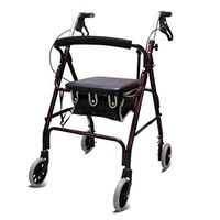 Walkers Folding Lightweight Old Man Shopping Cart Multi-Person Disabled Non-Slip Walking Gift (Color : Black, Size : 5160cm)