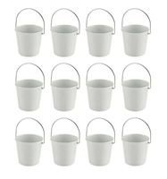 YUPHOO Metal Sauce Cups Bucket, 12-Pack,2 Ounce Black Stackable Mise en Place Cups(White)