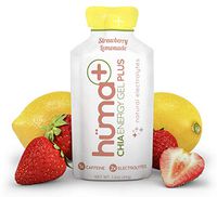Huma Plus - Chia Energy Gel, Strawberry Lemonade, 24 Gels, 1x Caffeine - Natural Electrolyte Enhanced Energy Gel