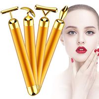 4-In-1 24K Beauty Bar Golden Face Massager 3D Roller Electric Anti-Wrinkle Anti-Aging Energy Vibrating Skin Care for Sensitive Skin Face Pull Tight Firming Lift