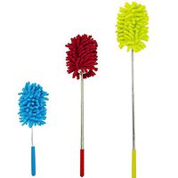 Kaptin 3 Pack Retractable Washable Dusting Brush, Extendable Long-Reach Microfiber Hand Duster with Telescoping Pole for Home Car Office Cleaning