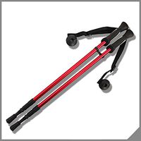 XIHAA Shock Avoidance Lnternal Lock Trekking Pole Three Section Telescopic Ultralight 6061 Aluminum Alloy Red(1 Pair)