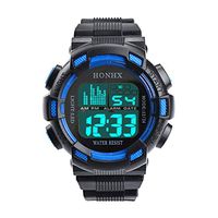 Fxbar, Men Sport Watch LED Screen Automatic Watch Analog Quartz Alarm Date Sports Wrist Watch(A)