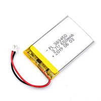 AKZYTUE 3.7V 650mAh 383450 Lipo Battery Rechargeable Lithium Polymer ion Battery Pack with JST Connector