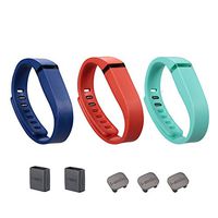 I-SMILE 3PCS Replacement Bands with Metal Clasps for Fitbit Flex/Wireless Activity Bracelet Sport Wristband/Fitbit Flex Bracelet Sport Arm Band (Navy&Tangerine&Teal, Large)
