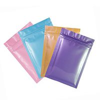 QQ Studio 100pcs Double-Sided Mixed Color Flat Ziplock Pouch Packaging Bags (4" x 6", Glossy Color)