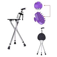 Rziioo Folding Canes Seat Walking Stick Height Adjustment Cane Seat Aluminum Walking Stick Travel Aid