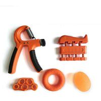 Lana Adjustable Fitness Equipment Hand Grip Finger Set Exercise Tool to Increase Hand Strength (Orange)
