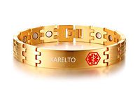 Free Engraving-Stainless Steel Magnetic Therapy Medical Alert ID Bracelets for Men