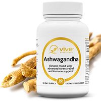 Vive Essentials Ashwagandha Root Extract (90 Pills) - 500mg Powder Capsule - Benefit Supplement Reduces Stress, Anxiety - Energy and Cortisol, Thyroid Support - Men, Women - Ayurveda 5% Withanolides