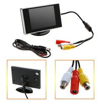 HDE Visual Reversing 3.5" Rear View LCD Monitor for Car Back Up Camera Screen TFT Dashboard Mount