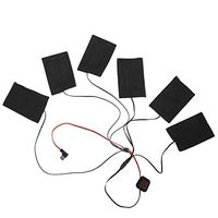 Clothes Heating Pads, Winter Heated Jacket Vest Metal Fiber Heating Pads USB Electric Warm Clothing 6-in-1 Kit, Free Temperature Adjustable Thermal Clothes Pads