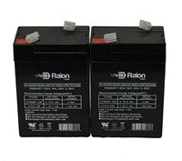 Raion Power RG0645T1 6V 4.5Ah Replacement Emergency Light SLA Battery for Dual-Lite EDS - 2 Pack