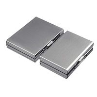Aluminum Wallet Credit Card Holder RFID Blocking Card Case Women Men (Silver Cigarette Case)