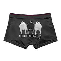 Nothin Butt Pugs Men's Bliss Modal Breathable Boxer Brief Cotton Underwear