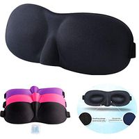 3D Sleep Mask,Elastic Headband Sleeping Eye Masks for Men&Women,Eyeshade Cover Shade for Yoga,Sleeping,Travel,Nap,with One Pair earplug,Pack of 3