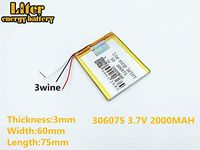 3lines 3.7V 1800mAh 306075 Lithium Polymer Ion Rechargeable Battery Lithium Polymer Li-Po Battery for MP4 GPS MP3 Bluetooth Stereo DIY Gift