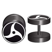 Ear Plug - 2pcs/lot 1.2mm/16g Naruto Sharingan Eyes Logo Fake Ear Plugs and Flesh Tunnels Piercing Jewelry Barbell Earring